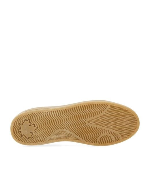 DSquared² White Round-Toe Lace-Up Sneakers for men