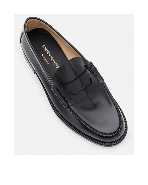 Common Projects Black Logo Stamp Loafers for men