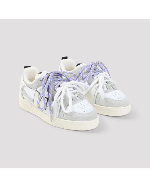 Moschino White Logo-Patch Panelled Sneakers