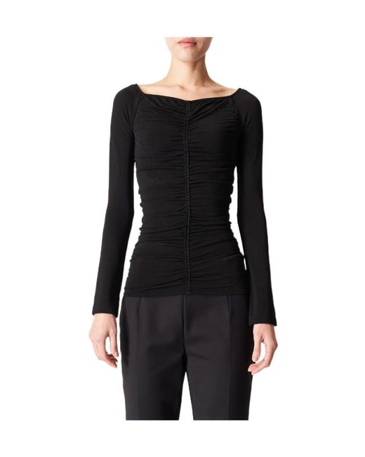 Givenchy Black Ruched Long-Sleeved Top