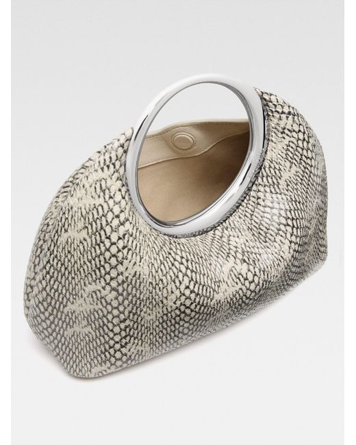 Jacquemus Gray Le Petit Calino Snakeskin Clutch Bag
