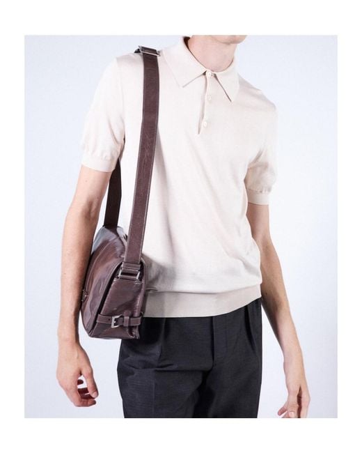 Prada White Logo-Jacquard Short-Sleeved Polo Shirt for men