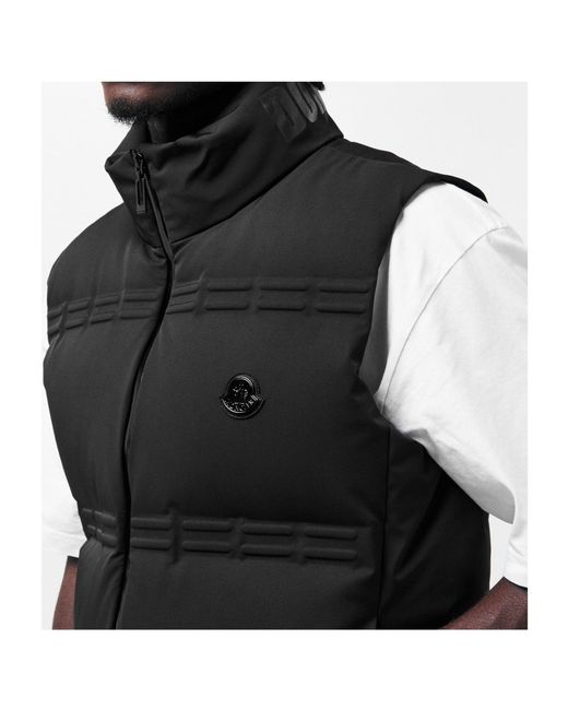Moncler Black Stand-Collar Quilted Down Vest for men
