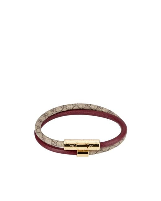 Gucci Brown Double Bracelet With Gg Detail for men