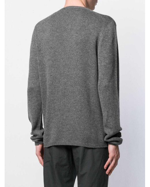 Prada Gray Cashmere Crew-Neck Sweater for men