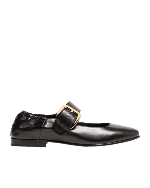Bottega Veneta Black Mary-Jane Ballet Flats