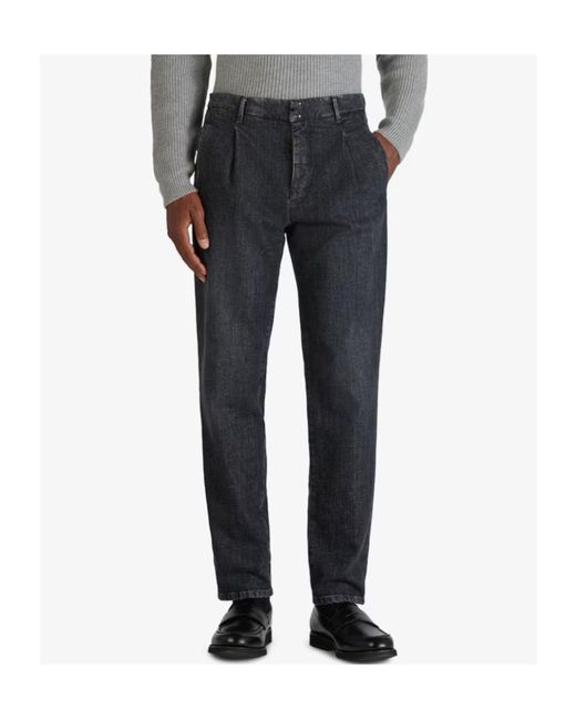 Incotex Blue Pleated Jeans for men