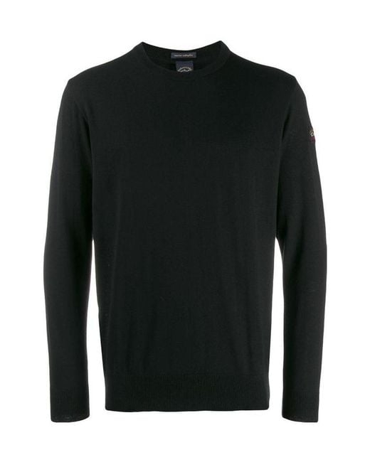 Paul & Shark Black Sweatshirt With Logo Patch for men