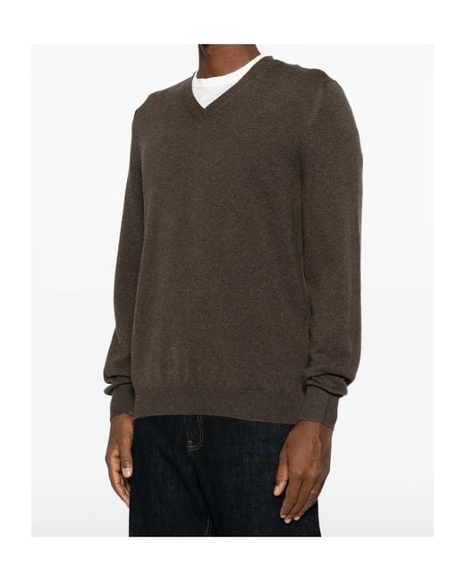 Fedeli Brown Crew-Neck Sweater for men