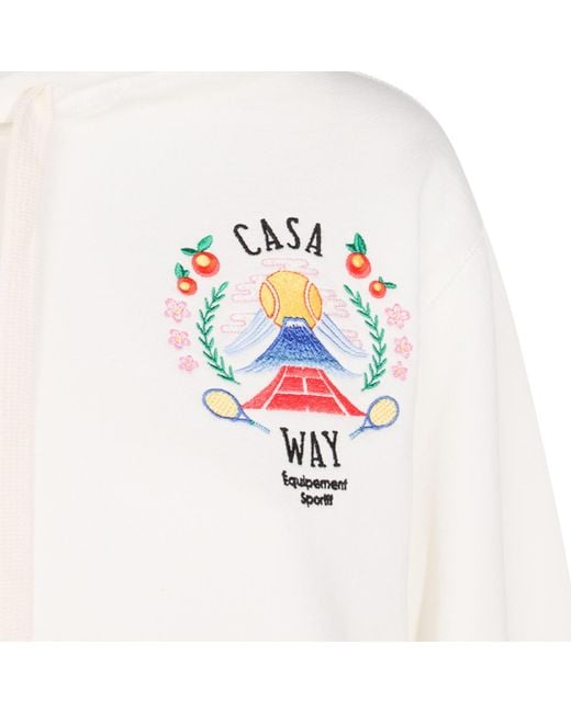 Casablanca White Casa Way Printed Drawstring Hoodie