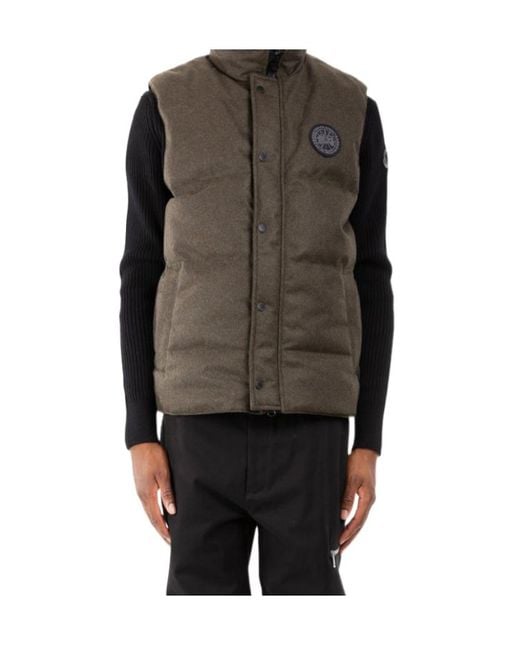 Canada Goose Gray Logo-Patch Padded Gilet for men