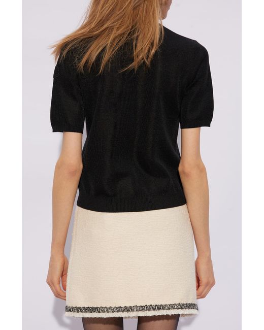Moncler Black Metallic Effect Top