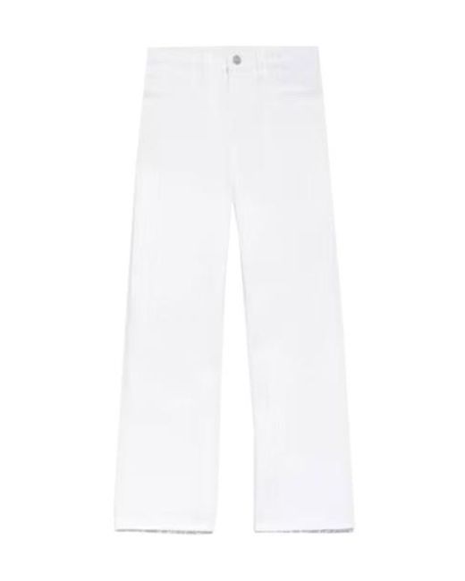 FRAME White High-Rise Button Jeans Pants