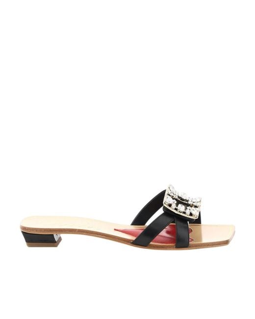 Roger Vivier White Logo Flip-Flops