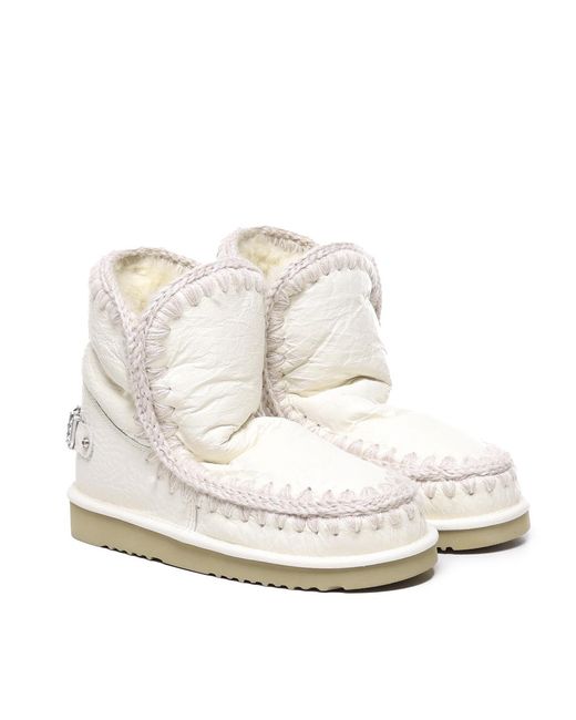 Mou White Eskimo Ankle Boots