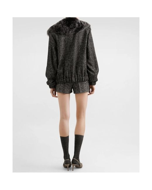 Dolce & Gabbana Black Zip-Up Bomber Jacket