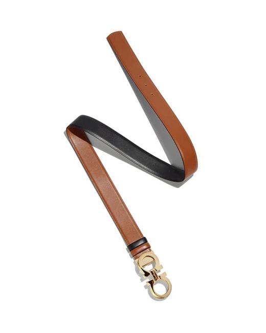 Ferragamo White Ferragamo Gancini Buckle Reversible Belt