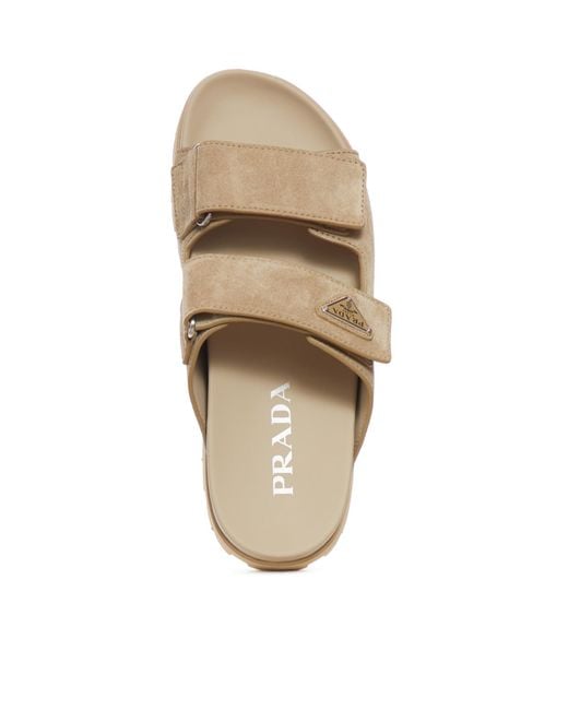 Prada White Suede Band Sandals for men