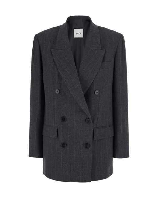 Jucca Black Double-Breasted Prince Of Wales Check Blazer
