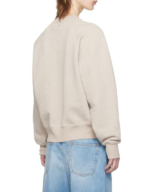 AMI White Ami De Coeur Logo Detailed Long Sleeved Sweatshirt for men