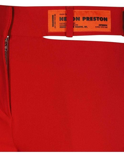 Heron Preston Red Cut-Out Wide Leg Trousers