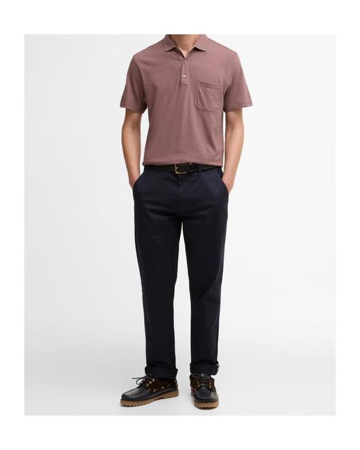 Barbour Pink Short-Sleeved Polo Shirt With Patch Pockets for men