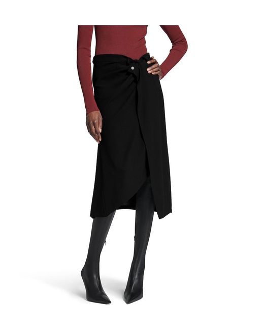 Balenciaga Black Draped Tailored Skirt