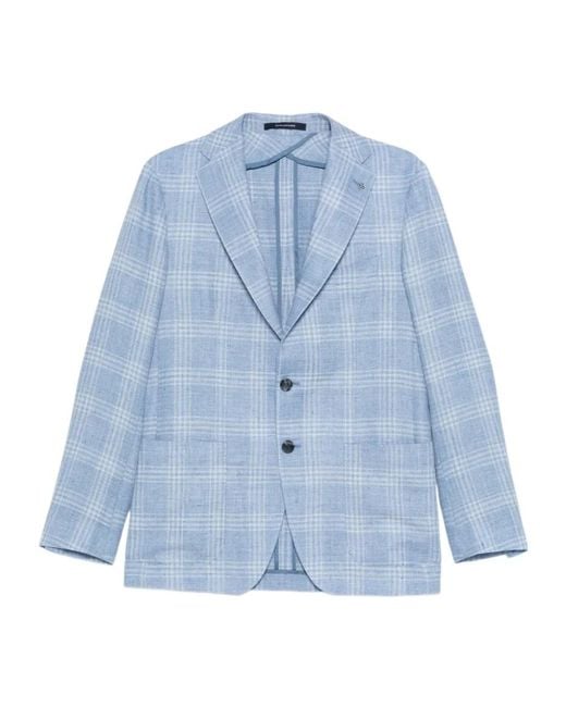 Tagliatore Blue Patterned Blazer for men