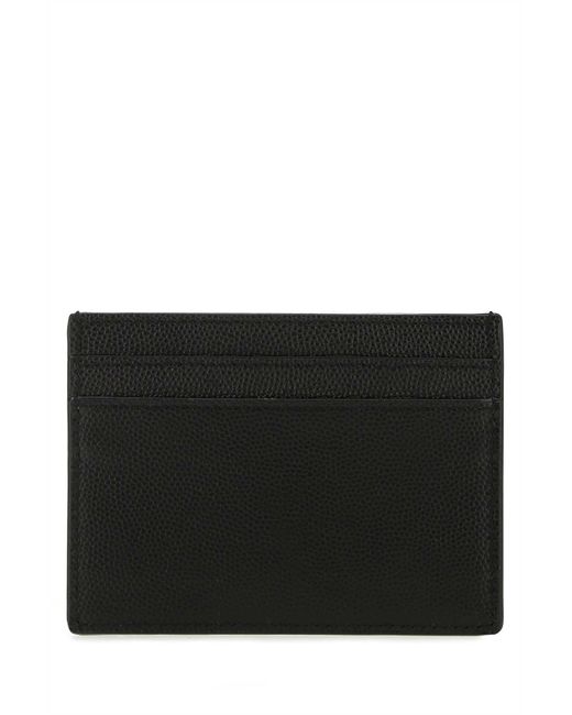 Saint Laurent Black Cassandre Logo Plaque Card Holder for men