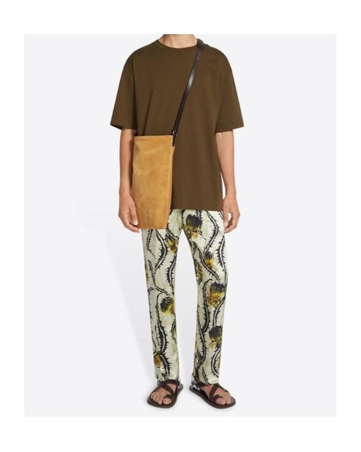 Dries Van Noten Green Boxy Crewneck T-Shirt for men