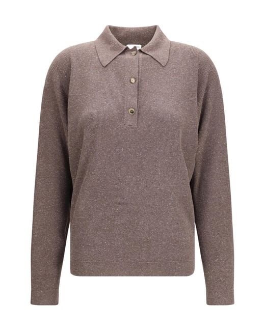 Calvin Klein Brown Ribbed Polo Knitted Sweater