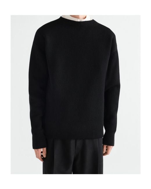 Lemaire Black Boat-Neck Sweater for men