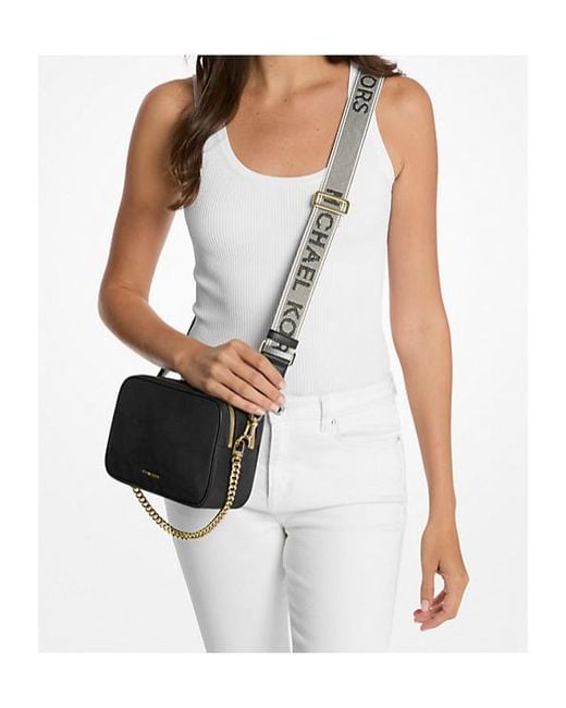 MICHAEL Michael Kors Black Logo-Lettering Zipped Crossbody Bag