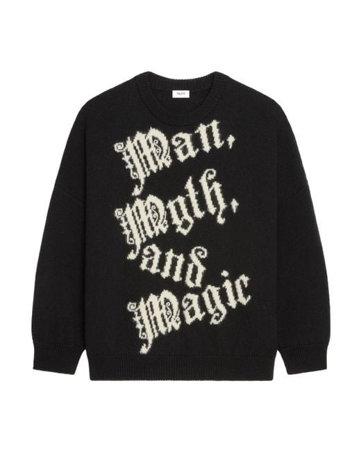 Céline Black Dash Snow Crew Neck Sweater for men