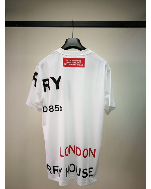 Burberry White Horseferry Print Oversized T-Shirt