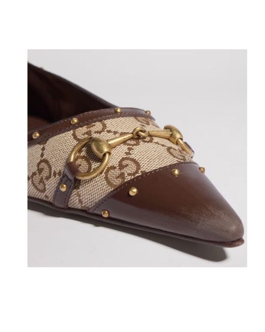 Gucci Brown Savoy Ballerina Shoes
