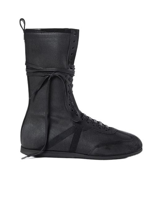 Ann Demeulemeester Black Lace-Up Boots for men