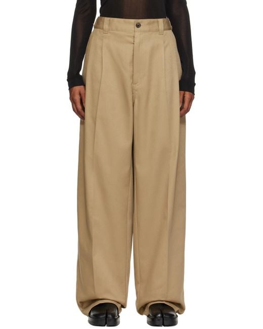 Maison Margiela Natural X Pendleton Logo-Patch Checked-Yoke Trousers
