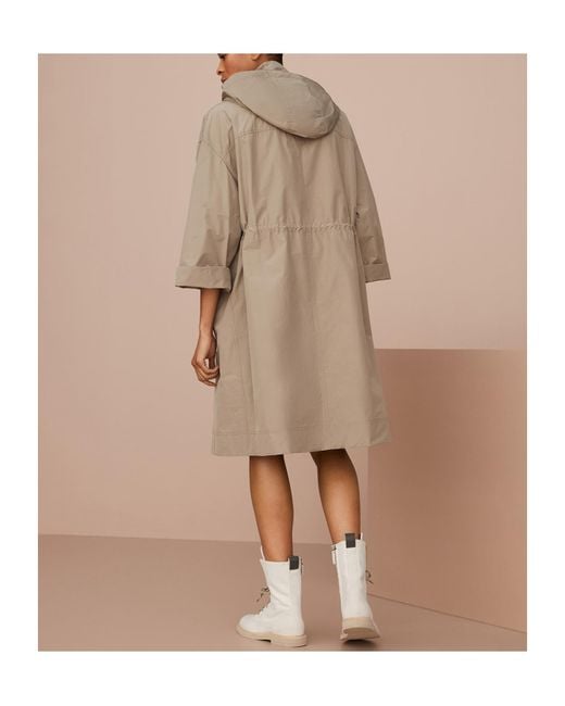 Brunello Cucinelli Natural Monili Hooded Outerwear Jacket