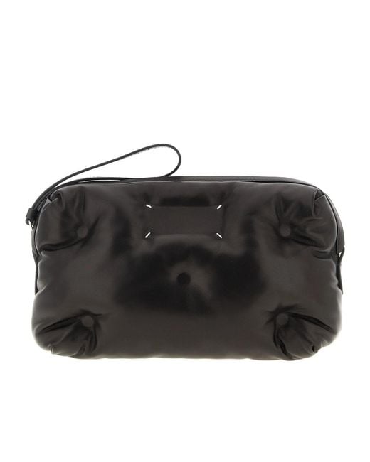 Maison Margiela Black Zip-Up Padded Clutch Bag for men
