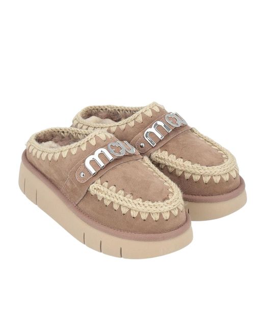 Mou Multicolor Round-Toe Mules