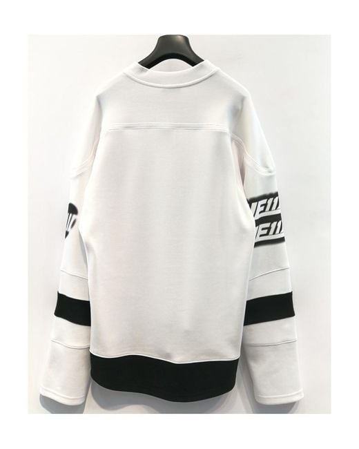 we11done White T-Shirt With Round Neck And Long Sleeves for men