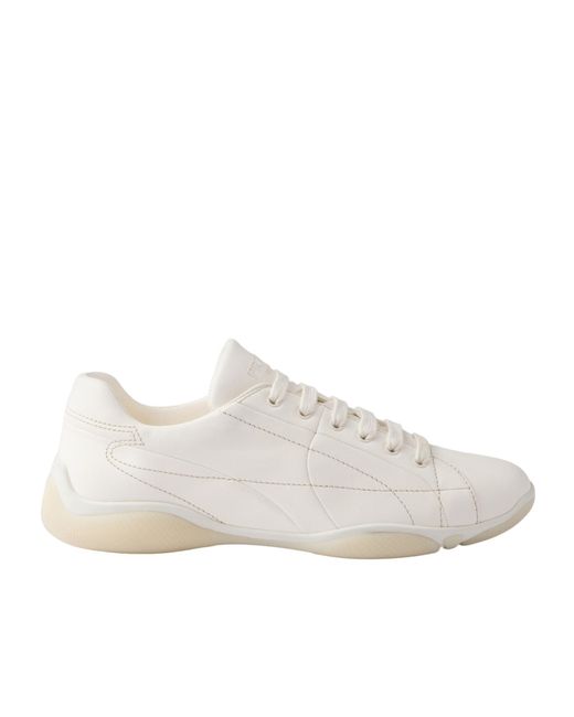 Prada White Nappa Leather Sneakers for men