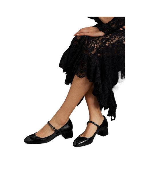 Stuart Weitzman Black Vivienne Patent-Leather Mary Jane Pumps