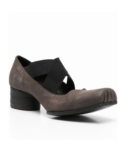 Uma Wang Black Square-Toe Ballet Flats
