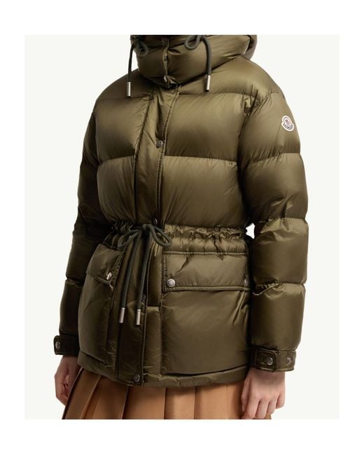 Moncler Green Sesie Hooded Mid-Length Down Jacket