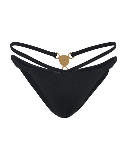 Versace Blue Medusa-Plaque Stretched Bikini Bottoms