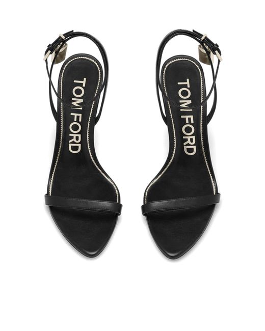 Tom Ford Metallic Padlock Pointy Sandals