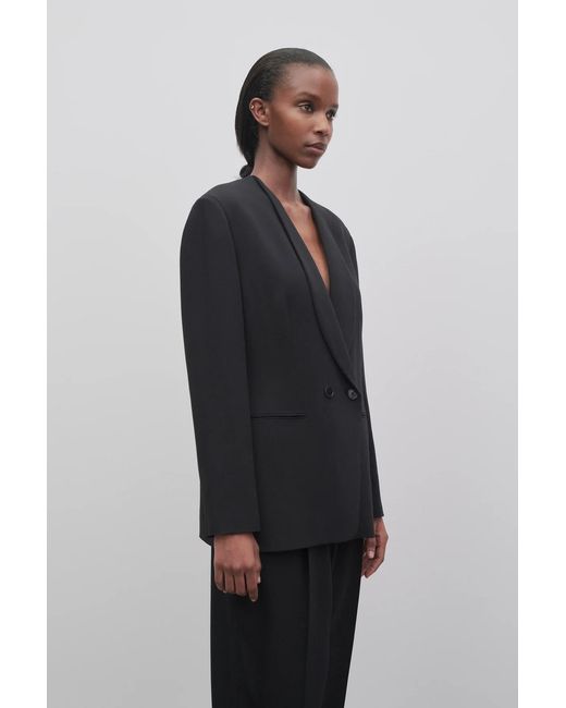 The Row Black Alda Double-Breasted Blazer