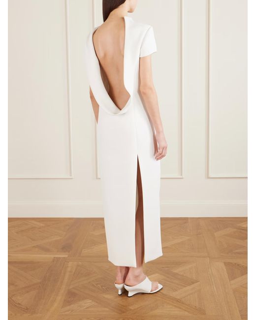 Khaite White Iryl Backless Draped Dress